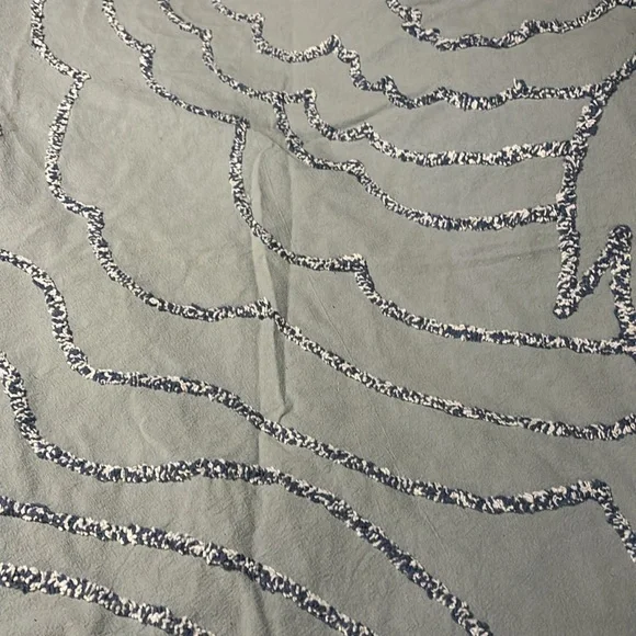 UO Shower Curtain Cover. Margot Chenille Abstract Design*10 Top Hang Buttonholes - Picture 5 of 5